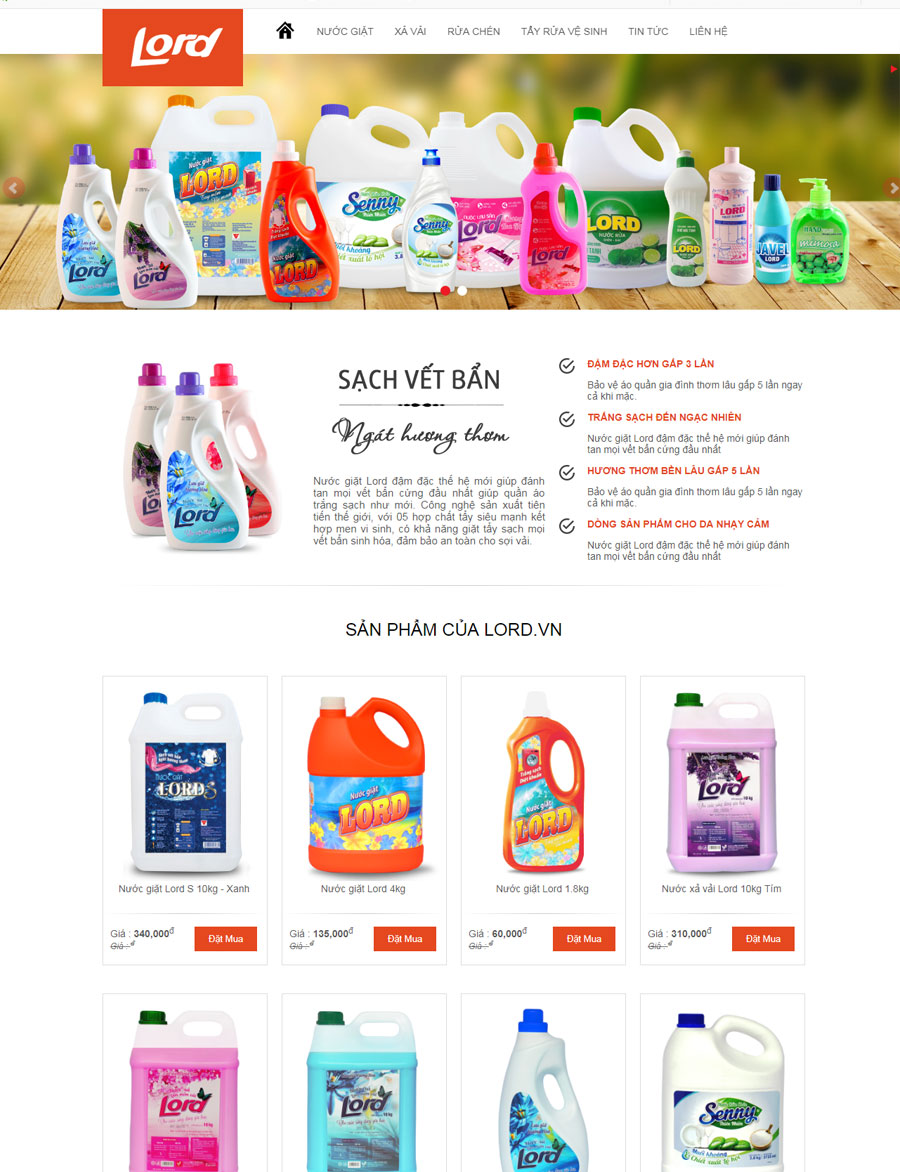 Mẫu thiết kế website bán hàng bột giặt đẹp, chuẩn SEO