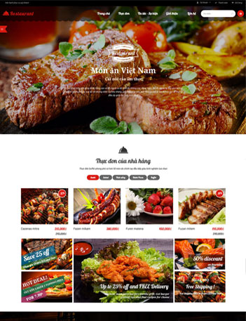 Thiết kế website nhà hàng ẩm thực đẹp, hút khách 