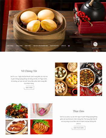 Mẫu website giới thiệu nhà hàng ẩm thực Hongkong 