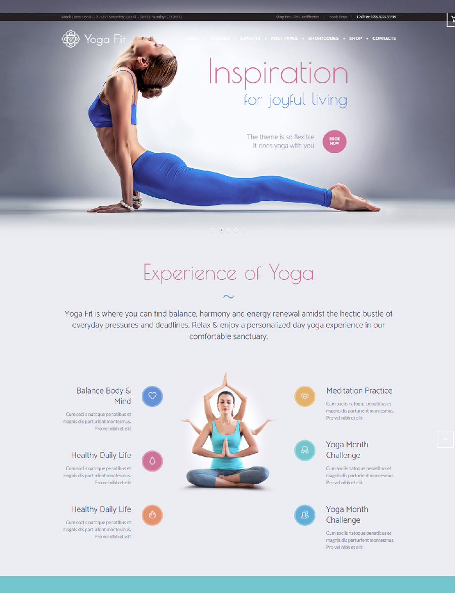 Mẫu website giới thiệu trung tâm yoga