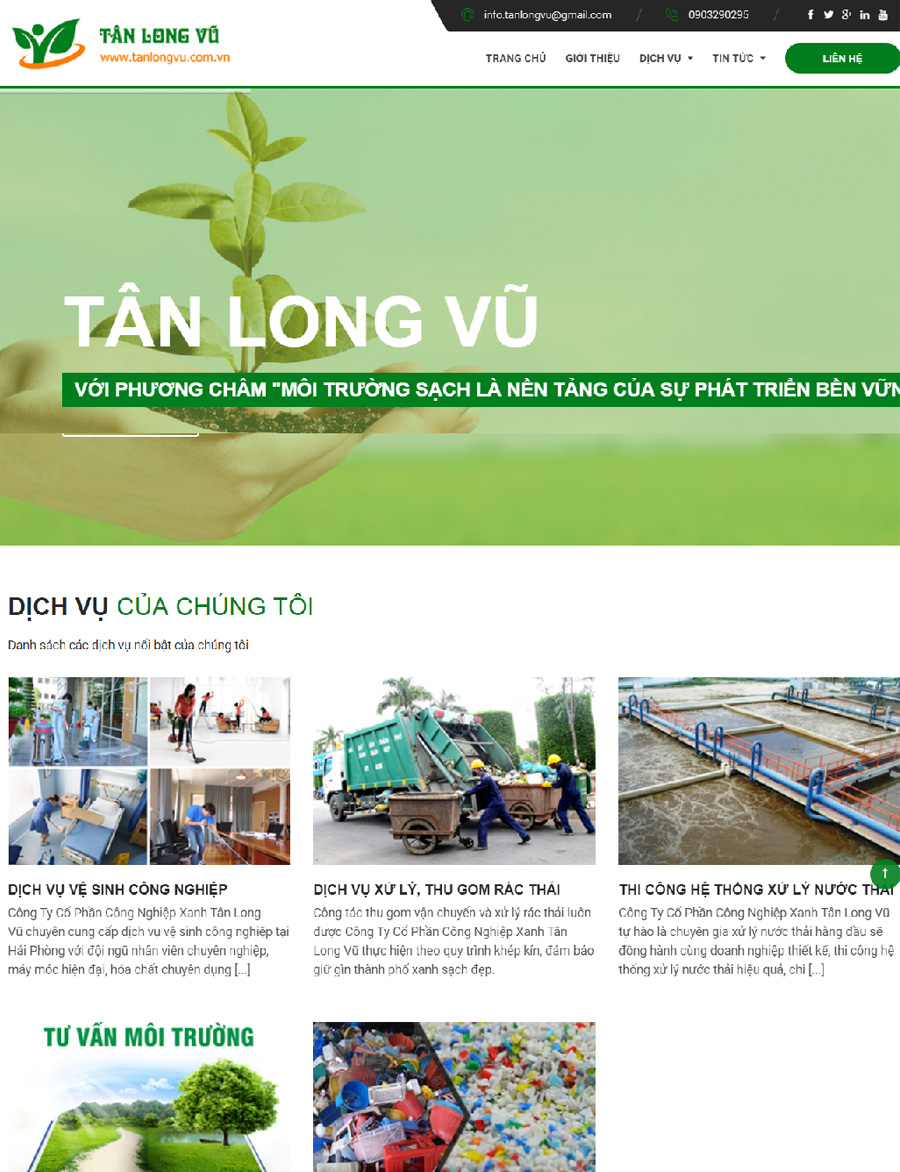 Thiết kế website công ty môi trường đẹp chuẩn SEO - GT-30VA