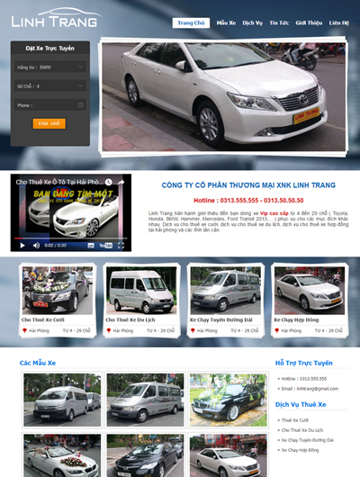 Thiết kế website cho thuê xe ô tô