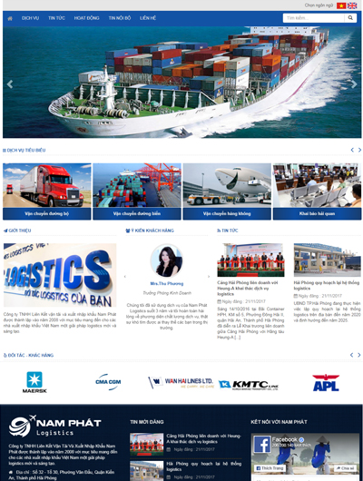 Thiết kế website vận tải logistic Hải Phòng