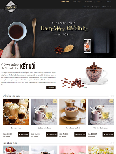 Thiết kế website quán café