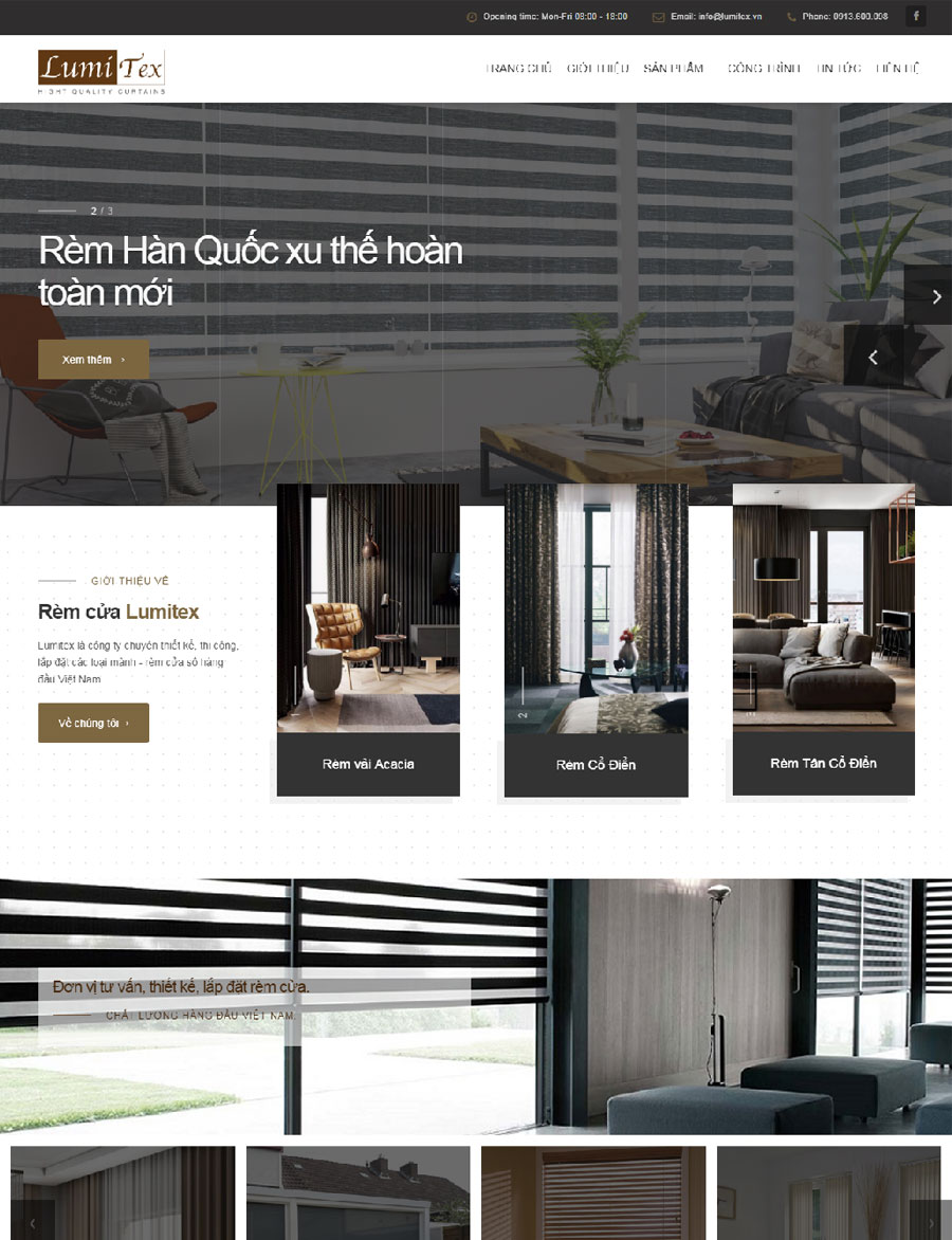 Thiết kế website giới thiệu công ty bán rèm cửa đẹp chuẩn SEO