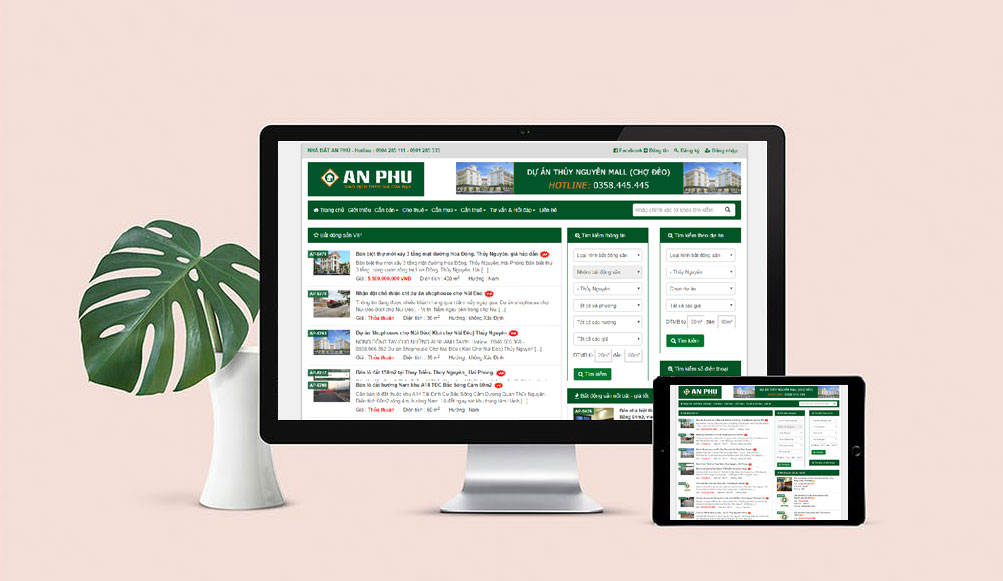Mẫu thiết kế website bất động sản An Phú với những tính năng hiện đại, tối ưu nhất