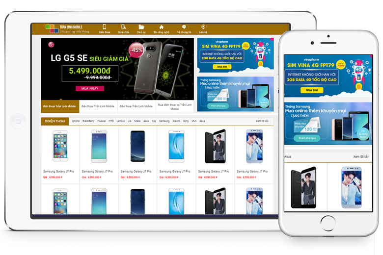 Thiết kế website siêu thị điện thoại - laptop chuyên nghiệp tại Hải Phòng
